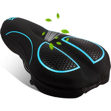Load image into Gallery viewer, FabSports Bike/Bicycle Seat Cover with Thick soft Padded Gel &amp; Memory foam for extra Comfort for endurance and long rides for Cycling, Spinning Class, Exercise Bike etc
