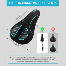 Load image into Gallery viewer, FabSports Bike/Bicycle Seat Cover with Thick soft Padded Gel &amp; Memory foam for extra Comfort for endurance and long rides for Cycling, Spinning Class, Exercise Bike etc
