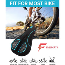 Load image into Gallery viewer, FabSports Bike/Bicycle Seat Cover with Thick soft Padded Gel &amp; Memory foam for extra Comfort for endurance and long rides for Cycling, Spinning Class, Exercise Bike etc
