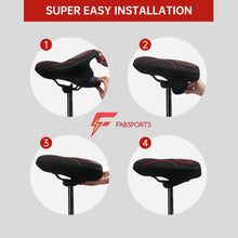 Load image into Gallery viewer, FabSports Bike/Bicycle Seat Cover with Thick soft Padded Gel &amp; Memory foam for extra Comfort for endurance and long rides for Cycling, Spinning Class, Exercise Bike etc
