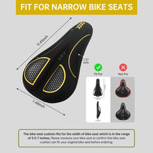 Load image into Gallery viewer, FabSports Bike/Bicycle Seat Cover with Thick soft Padded Gel &amp; Memory foam for extra Comfort for endurance and long rides for Cycling, Spinning Class, Exercise Bike etc

