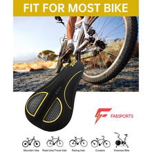 Load image into Gallery viewer, FabSports Bike/Bicycle Seat Cover with Thick soft Padded Gel &amp; Memory foam for extra Comfort for endurance and long rides for Cycling, Spinning Class, Exercise Bike etc
