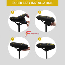 Load image into Gallery viewer, FabSports Bike/Bicycle Seat Cover with Thick soft Padded Gel &amp; Memory foam for extra Comfort for endurance and long rides for Cycling, Spinning Class, Exercise Bike etc
