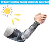 FabSports Cooling Tattoo Arm Sleeves & Bandana combo for Men & Women with UV Protection, Quick Dry