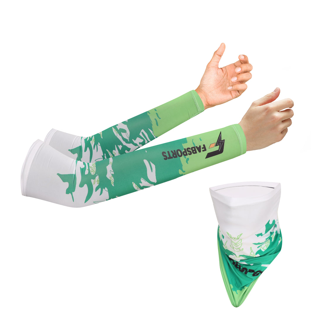 FABSPORTS Abstract Printed Unisex Cooling Arm Sleeves & Bandana combo with UV Protection