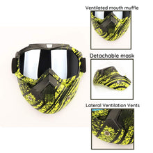 Load image into Gallery viewer, FabSports Yellow Black protective Anti UV  goggles mask
