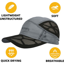 Load image into Gallery viewer, FabSports Unisex Quick Dry Caps / Hats for Men &amp; Women with UV protection, Adjustable size(56-59 cm)
