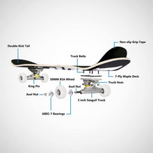 Load image into Gallery viewer, FabSports 31&quot; x 8&quot; inch Double kick concave skateboard for teens &amp; adults
