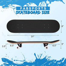 Load image into Gallery viewer, FabSports 31&quot; x 8&quot; inch Double kick concave skateboard for teens &amp; adults
