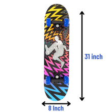 Load image into Gallery viewer, FabSports 31&quot; x 8&quot; inch Standard Skateboard  Double kick Concave skateboard for teens &amp; adults

