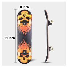 Load image into Gallery viewer, FabSports 31&quot; x 8&quot; inch Standard Skateboard black matt finish aluminium bracket for teens &amp; adults
