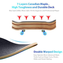 Load image into Gallery viewer, FabSports 31&quot; x 8&quot; inch Double kick Concave Skateboard for teens &amp; adults
