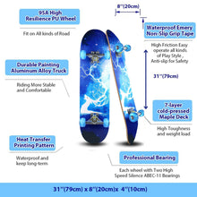Load image into Gallery viewer, FabSports 31&quot; x 8&quot; inch Double kick Concave Skateboard for teens &amp; adults
